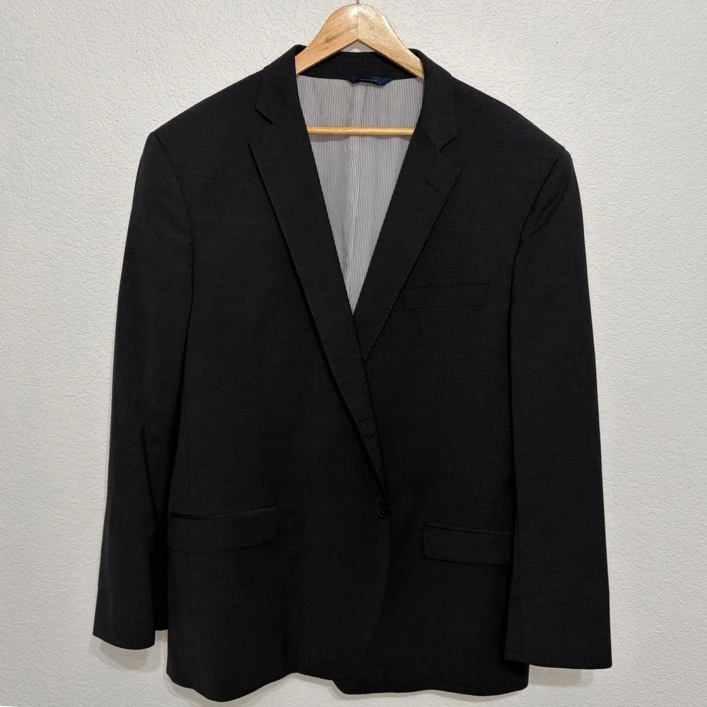 Brooks Brothers Explorer Madison Fit Blazer Mens 48R Charcoal Grey Wool Blend